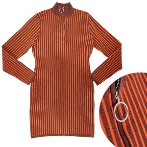 Retro Sweater Dress Orange Brown Stretch Organic Cotton 6 Another Girl UK